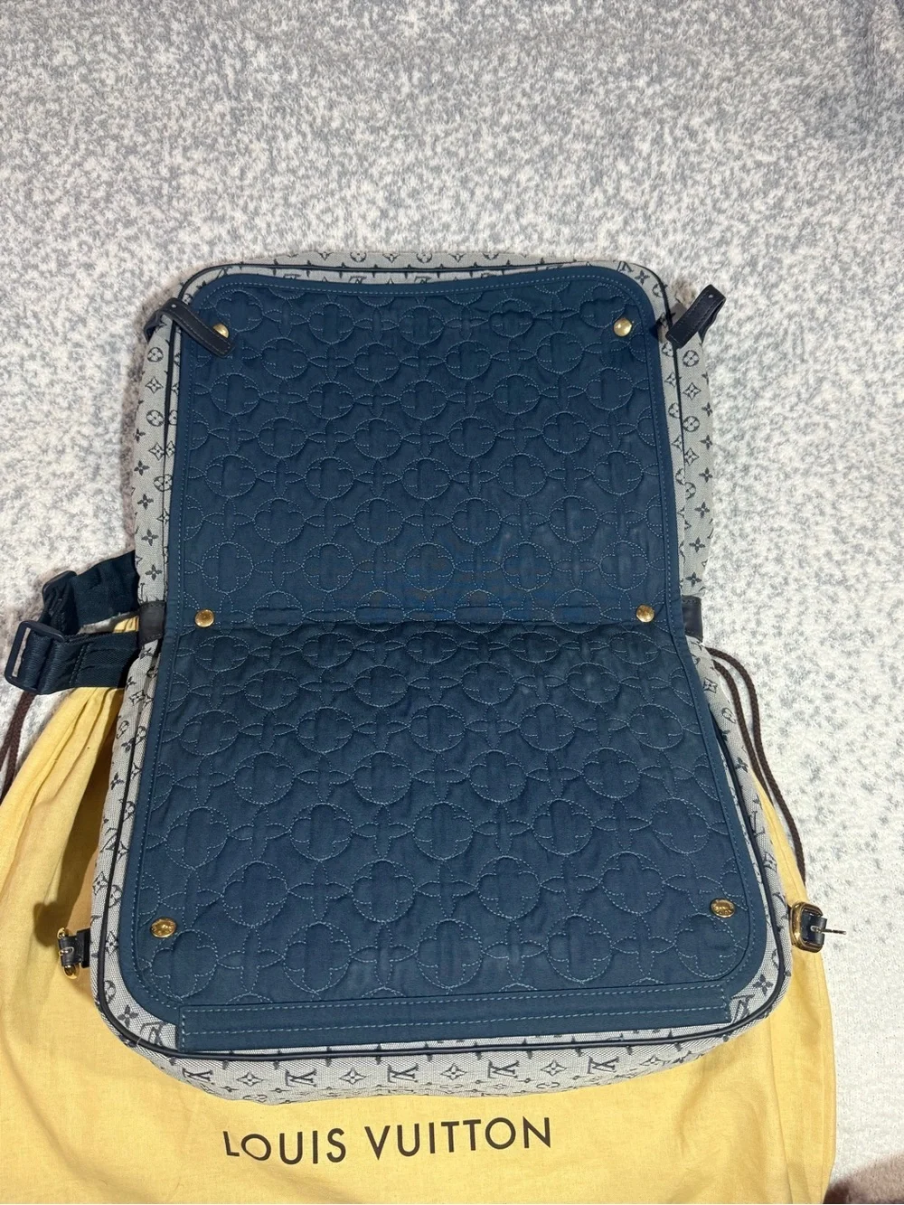 Louis Vuitton Gray Monogram Messenger with Black Straps